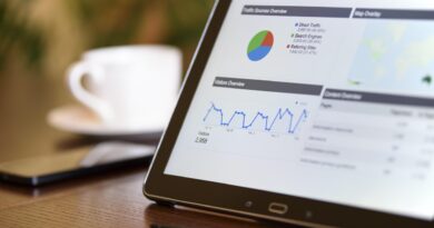 Website SEO analytics on a laptop screen