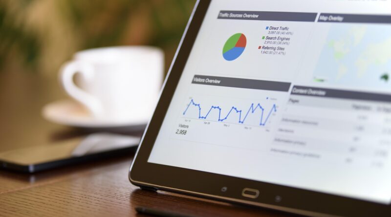 Website SEO analytics on a laptop screen