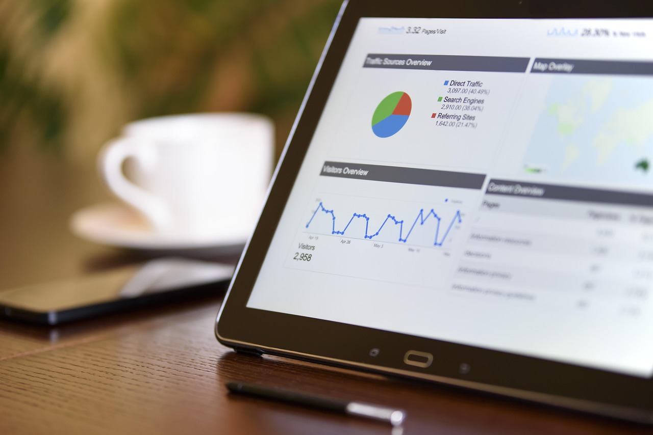 Website SEO analytics on a laptop screen